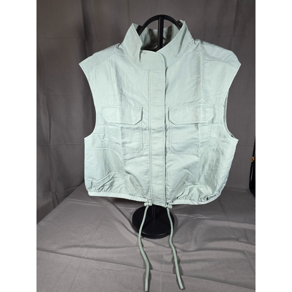 Woolrich x Target Lined Vest Aqua Green Utility Cropped Drawstring Hem Mens M‎